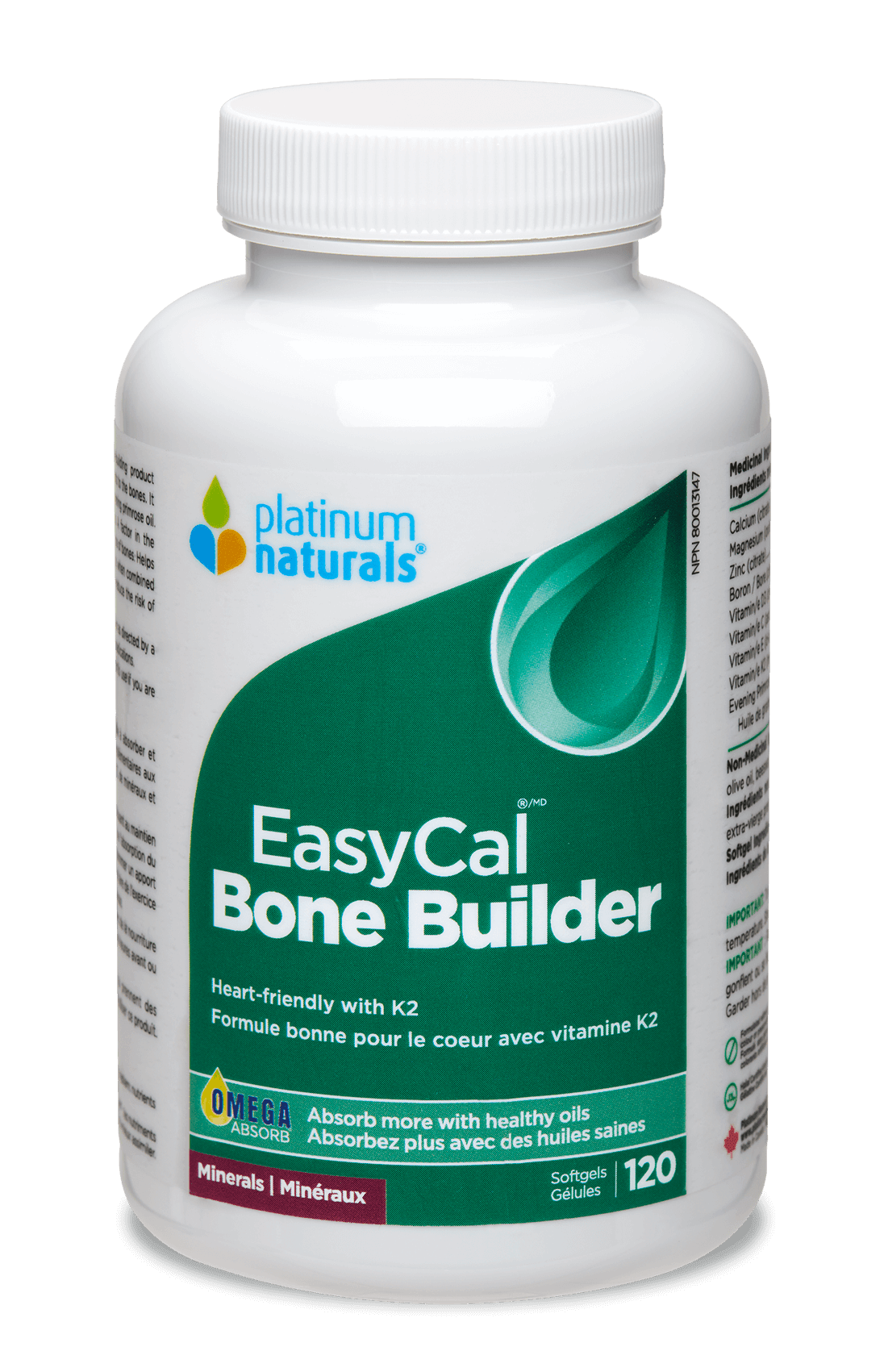 Platinum Naturals EasyCal Bonebuilder 120 Softgels - Nature's Source Inc