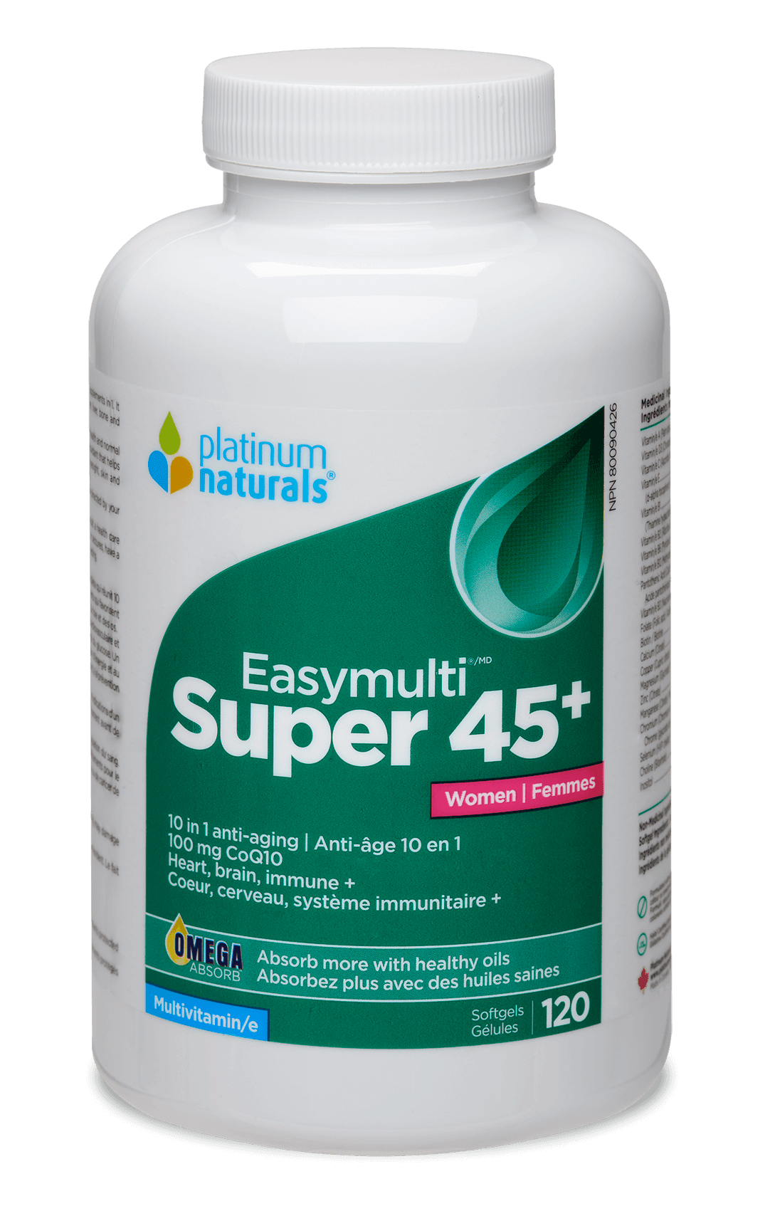 Platinum Naturals Super Easymulti for Women 45+, 120 Softgels - Nature's Source Inc