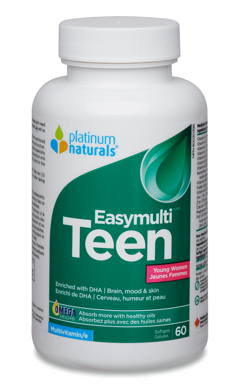 Platinum Naturals Easymulti Teen for Young Women 60 caps - Nature's Source Inc