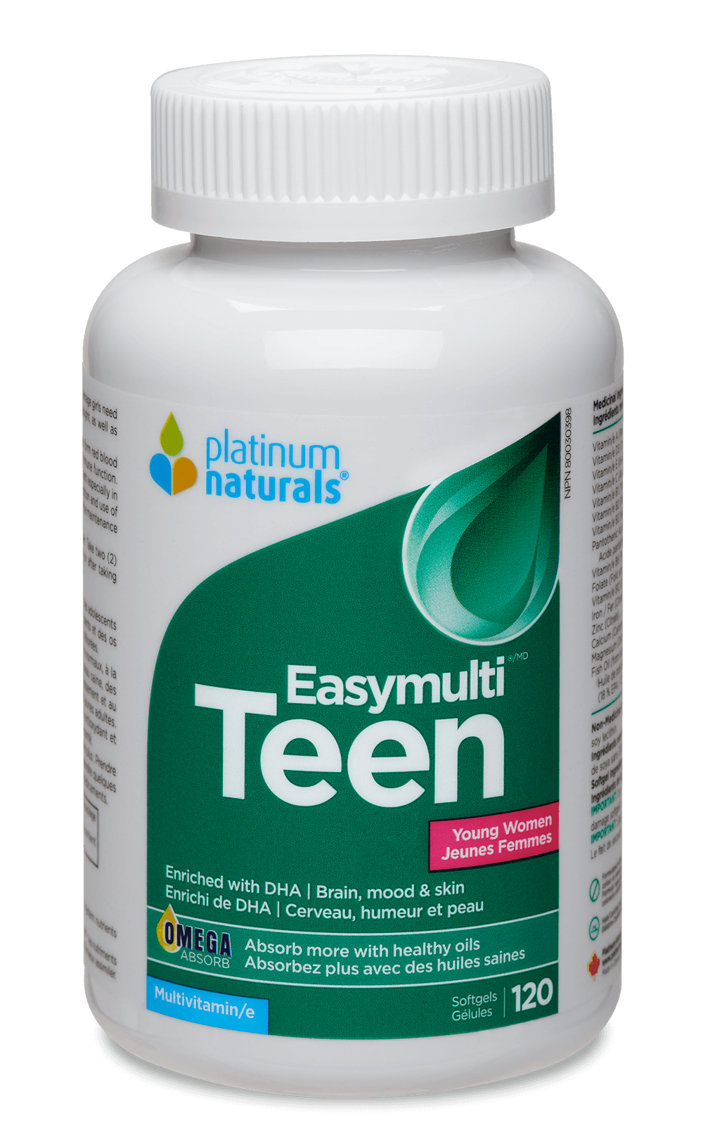 Platinum Naturals Easymulti Teen for Young Women 120 Softgels - Nature's Source Inc