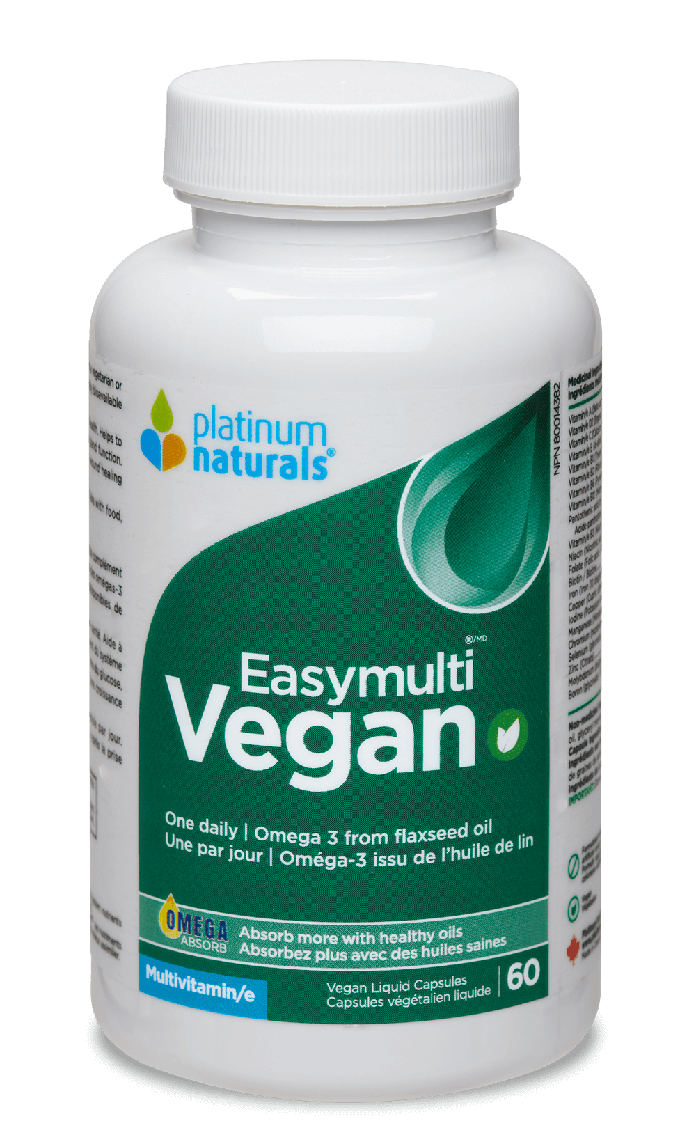 Platinum Naturals Easymulti Vegan (Multivitamin) - 60 Veg Capsules - Nature's Source Inc