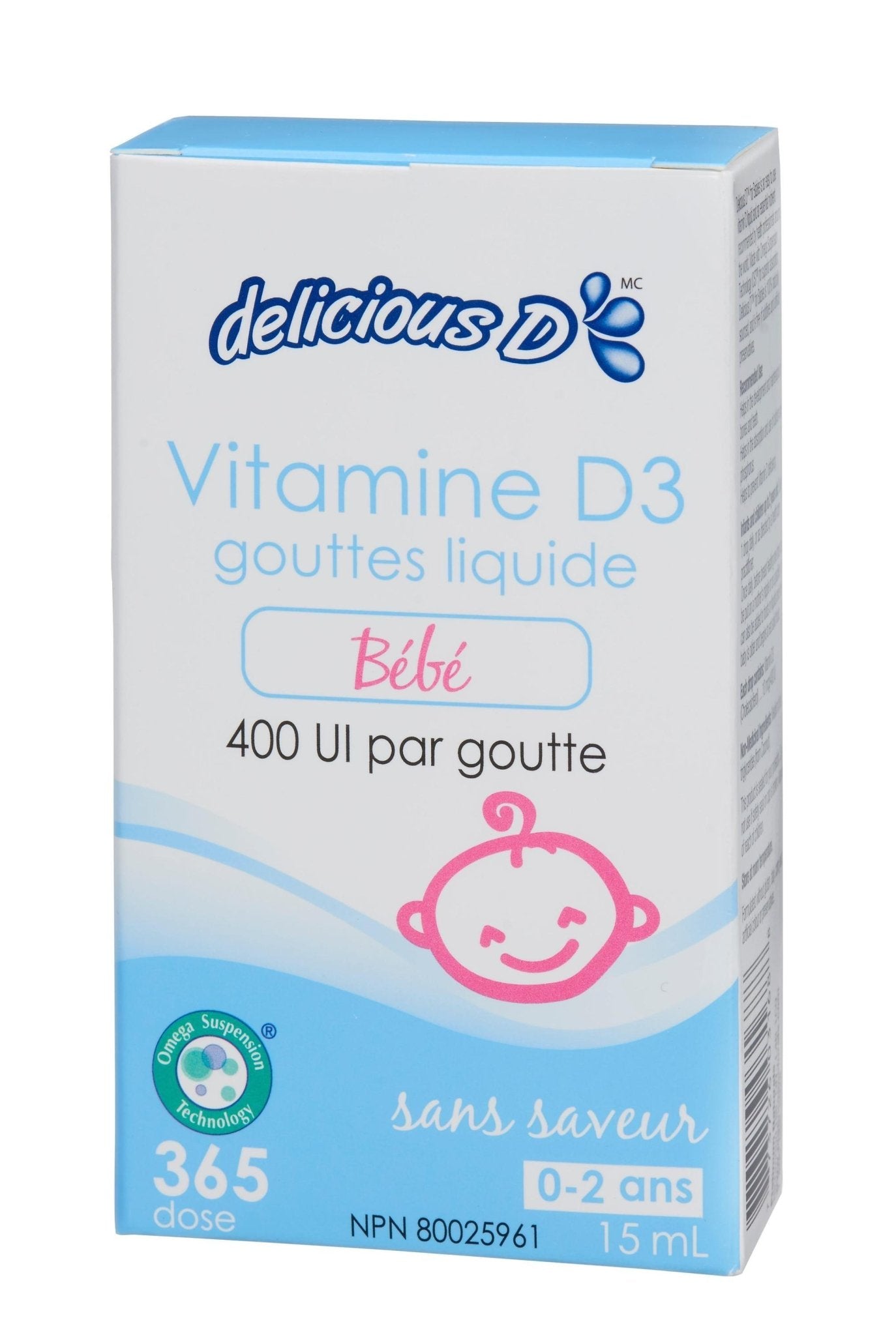 Platinum Naturals Unflavoured Delicious D Liquid Drops for Babies - 15ml - Nature's Source Inc