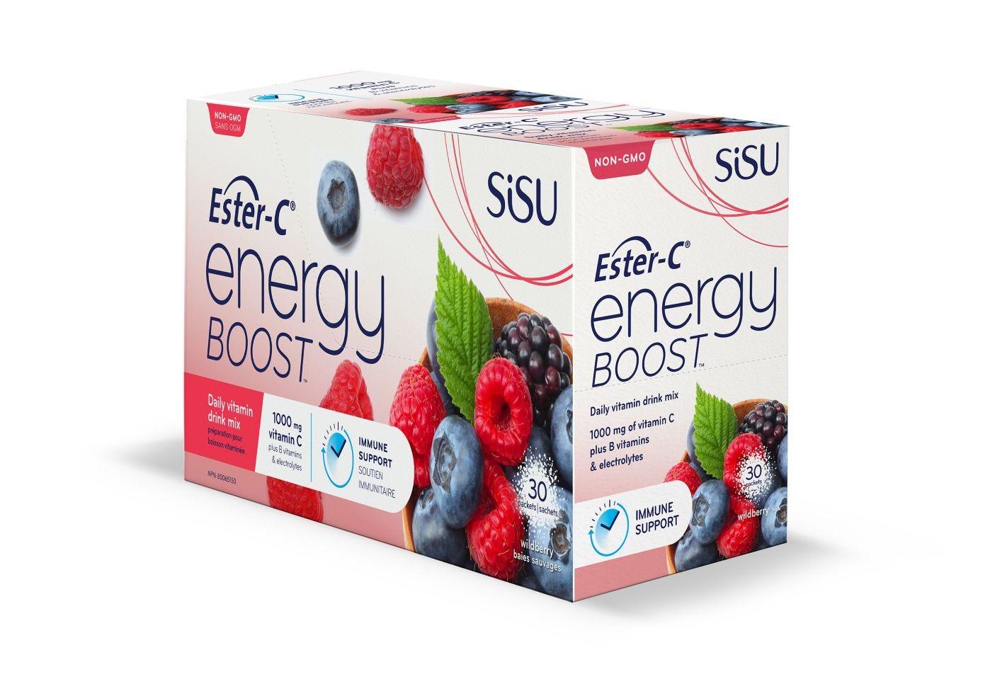 Sisu Ester - C Energy Boost Wildberry 30 Packets - Nature's Source Inc