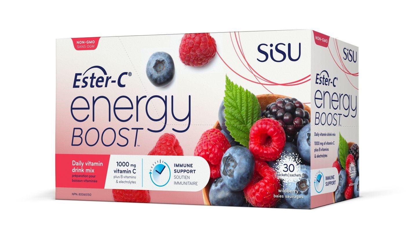 Sisu Ester - C Energy Boost Wildberry 30 Packets - Nature's Source Inc