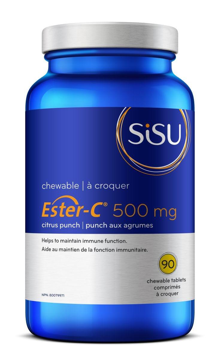 Sisu Chew Citrus Punch Ester - C 500mg 90 Chewable Tablets - Nature's Source Inc