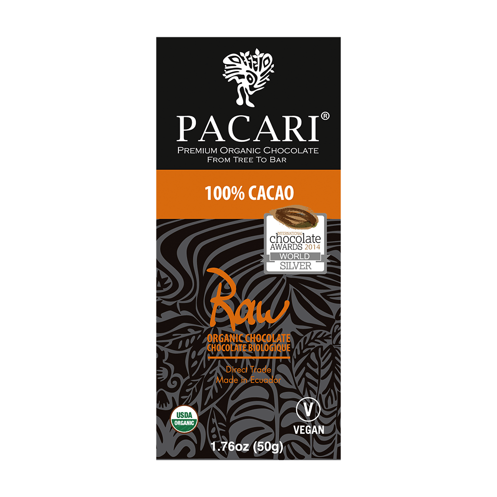 Pacari Raw 100% CACAO Organic Chocolate Bar - 50g - Nature's Source Inc