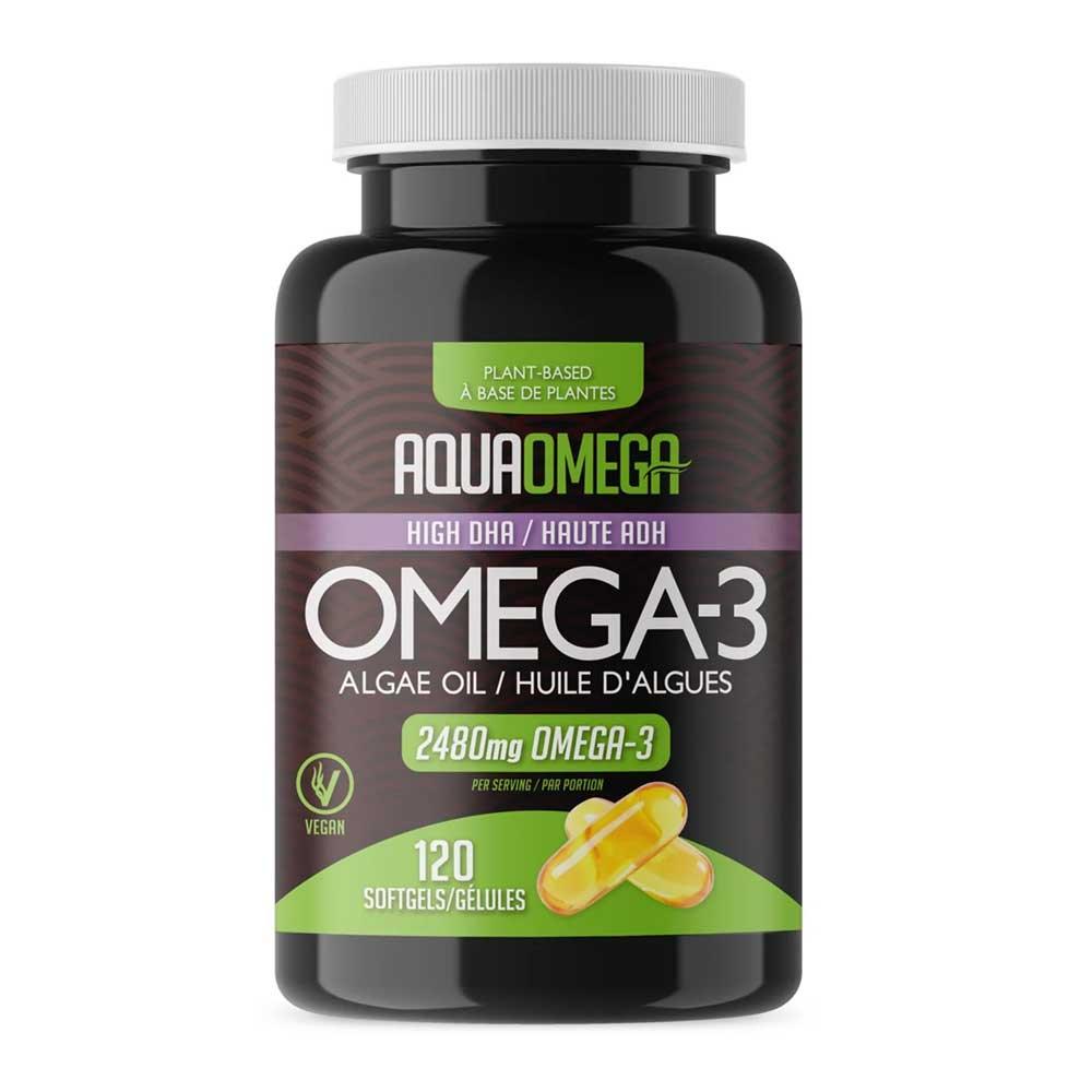 AquaOmega Plant - Based High DHA Omega - 3, 120 Softgels - Nature's Source Inc