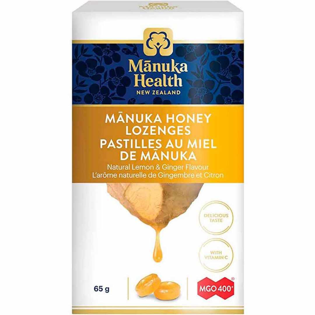 Manuka Health Lemon and Ginger Manuka Honey Lozenges - 65g - Nature's Source Inc