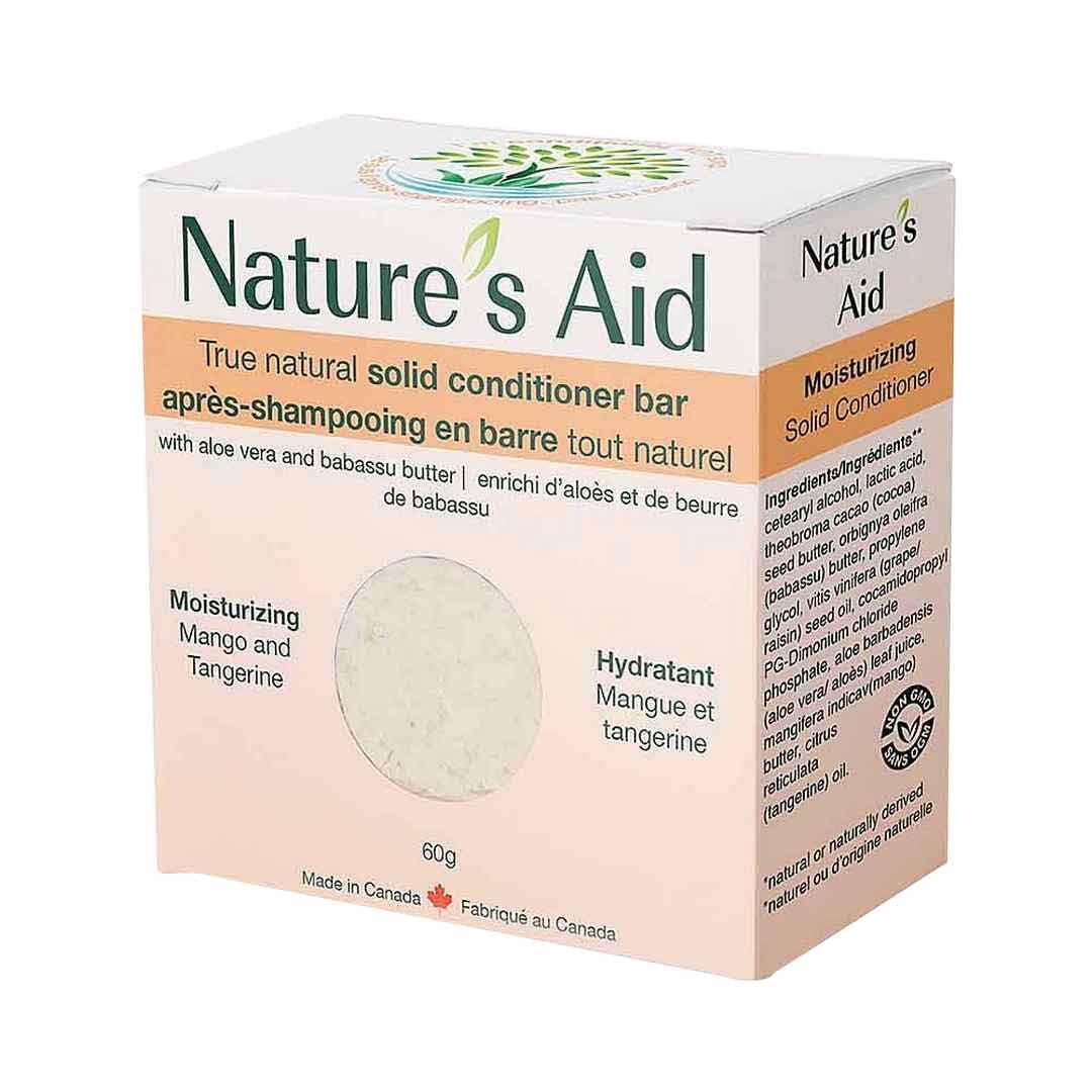 Nature's Aid Moisturizing Mango & Tangerine Solid Hair Conditioner Bar - 60g - Nature's Source Inc