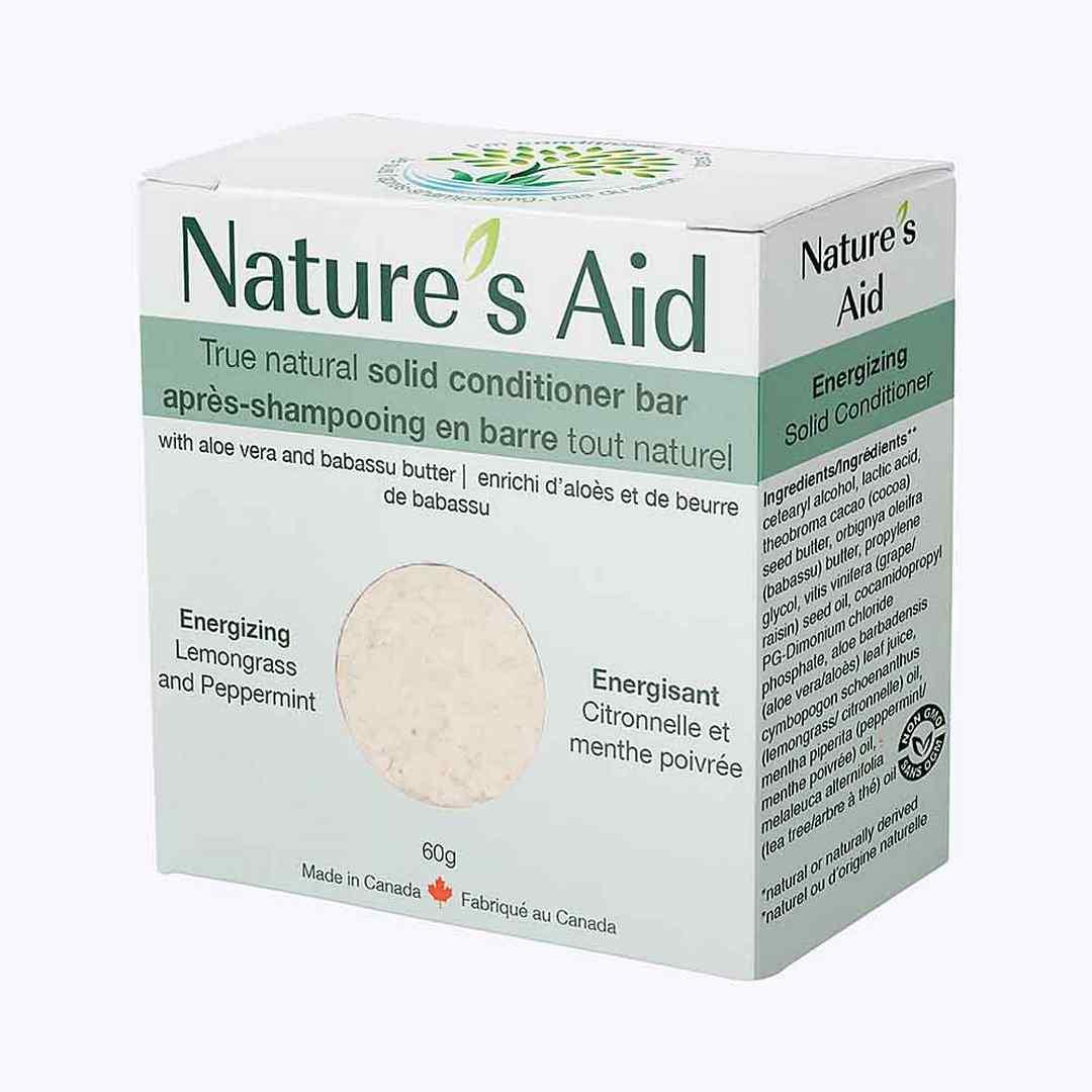 Nature's Aid Energizing Lemongrass & Mint Solid Conditioner Bar - 60g - Nature's Source Inc