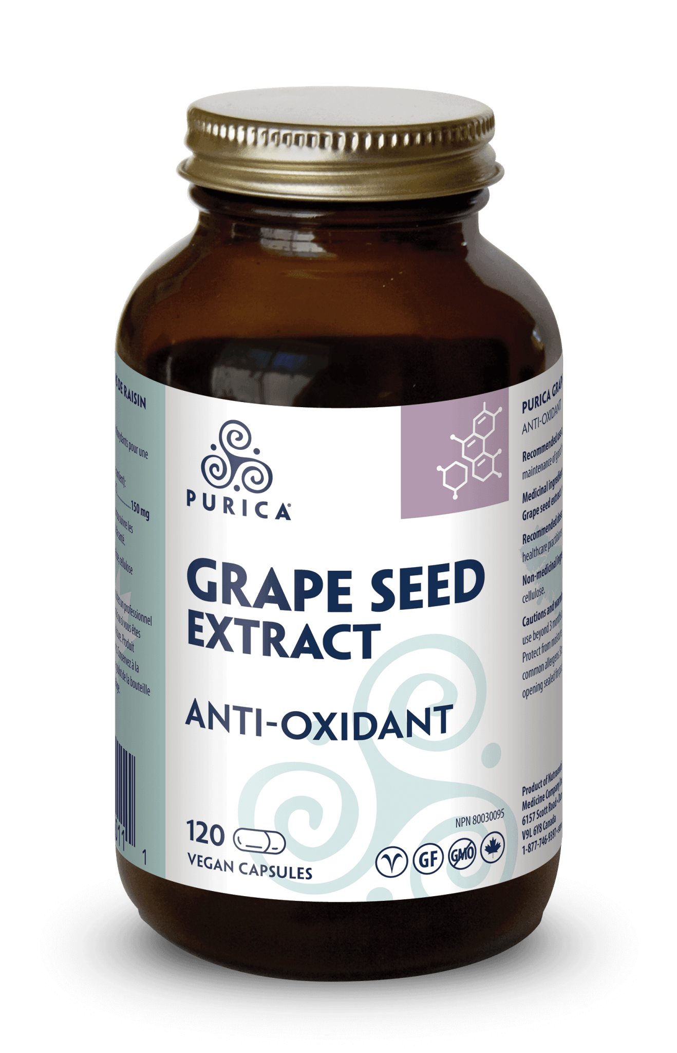 Purica Grapeseed 120 Vegan Capsules - Nature's Source Inc