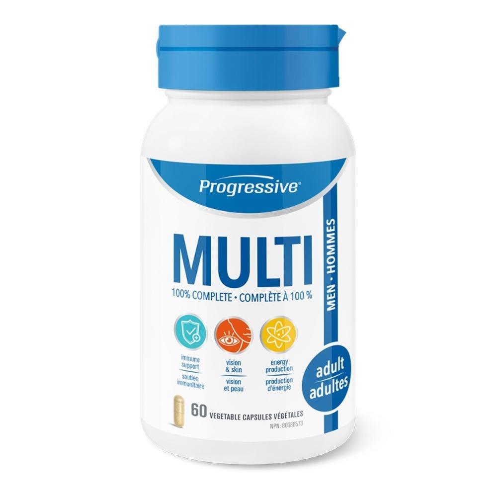 Progressive Adult Men MultiVitamins - 60 Veg Capsules - Nature's Source Inc
