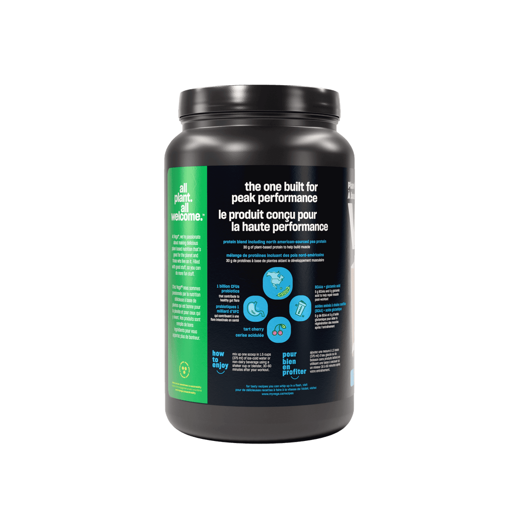 Vega Plant - Based Sport Protein Powder Vanilla 828g, 20 Servings - Amino Acid Tryptophan, Keto Friendly, Gluten Free, Non GMO Probiotics for Women and Men - Nature's Source Inc