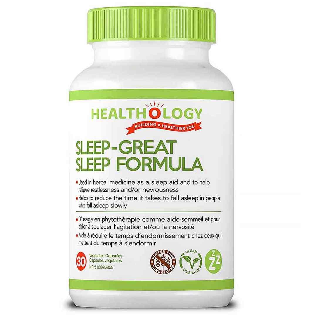 Healthology Sleep - Great Sleep Formula - 30 Veg Capsules - Nature's Source Inc