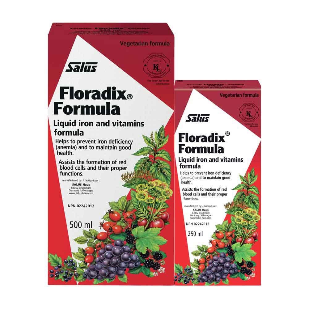 Salus Floradix 250+500 ml Bonus Shrink - Helps Prevent Iron Deficiency And Maintain Good Health, Assists Formation Of Red Blood Cells And Proper Functions, Easy - To - Digest Liquid Solution - Nature's Source Inc