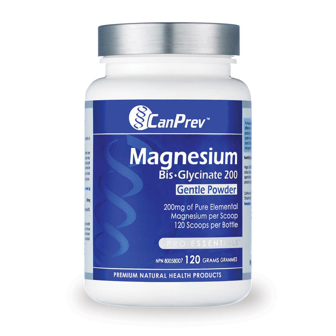 CanPrev Magnesium BisGlycinate 200 Gentle Powder 120g - Promotes Healthy Metabolism And Muscle Function, Supports DNA Synthesis And Energy Production, Easy And Gentle On Bowels - Nature's Source Inc