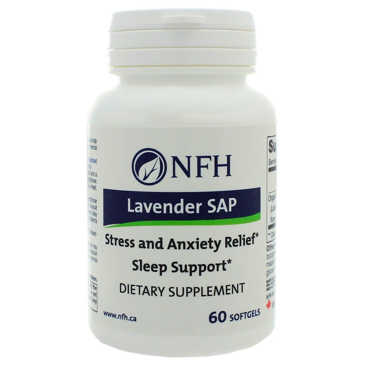 NFH Lavender SAP, 60 Softgels - Sleep and Anxiety Relief, Helps Relieve Restlessness and Mild Symptoms of Mental Stress & Exhaustion - Nature's Source Inc