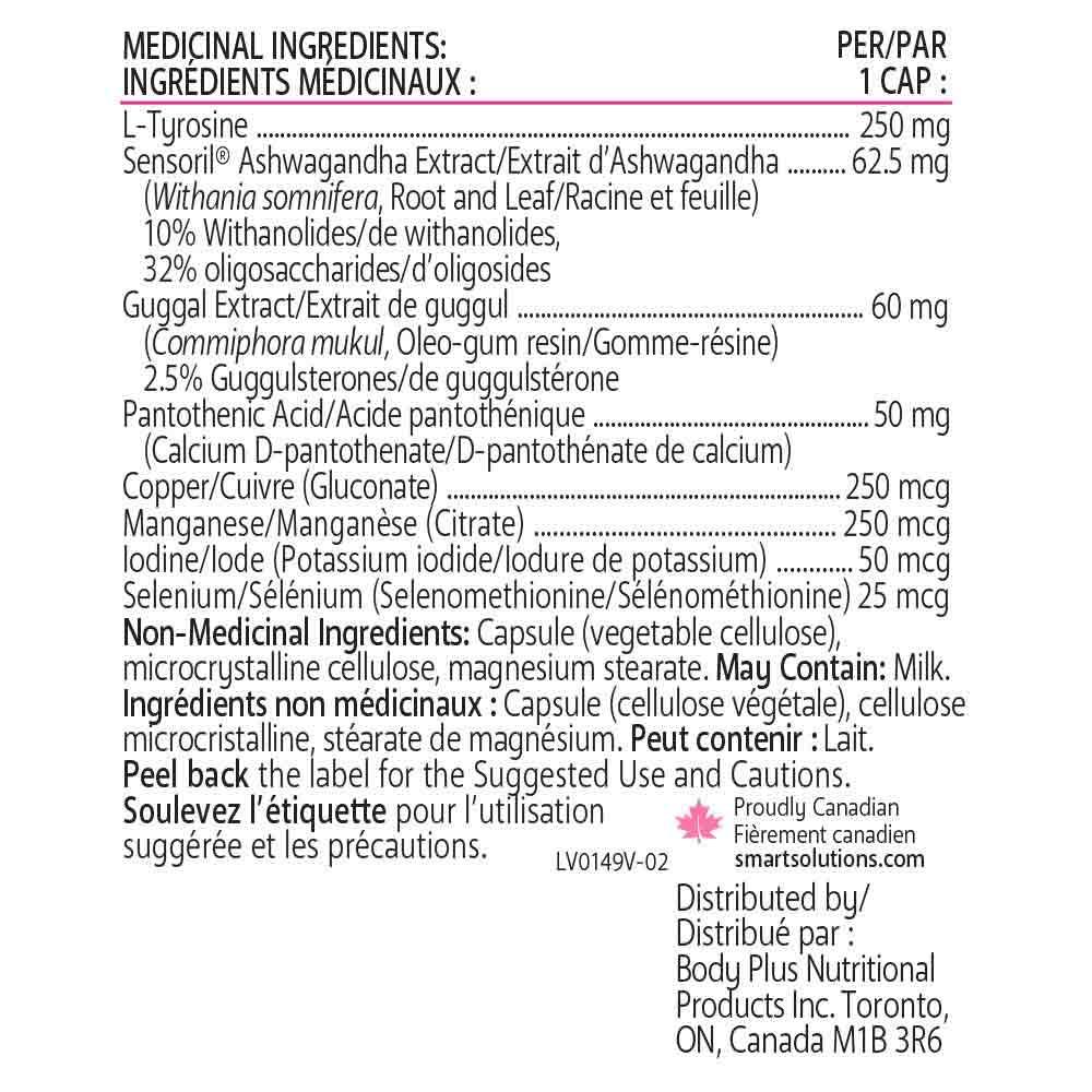 Smart Solutions Thyrosmart, 120 Vegan Capsules - Supports Optimal Thyroid Health, Reduces Cortisol, Thyroid Medication - Nature's Source Inc