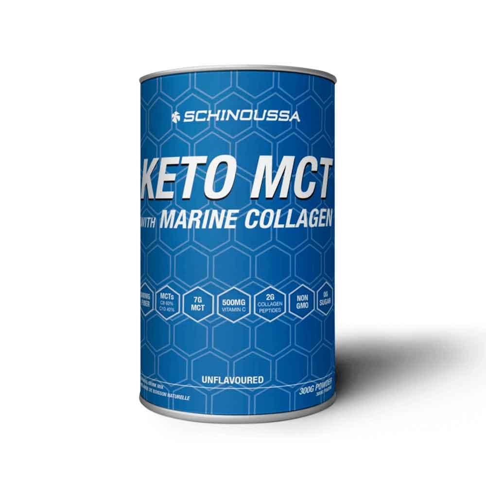 Schinoussa Keto MCT with Marine Collagen Powder 300g - Unflavoured Sustainable Coconut Harvesting To Your Diet - Nature's Source Inc