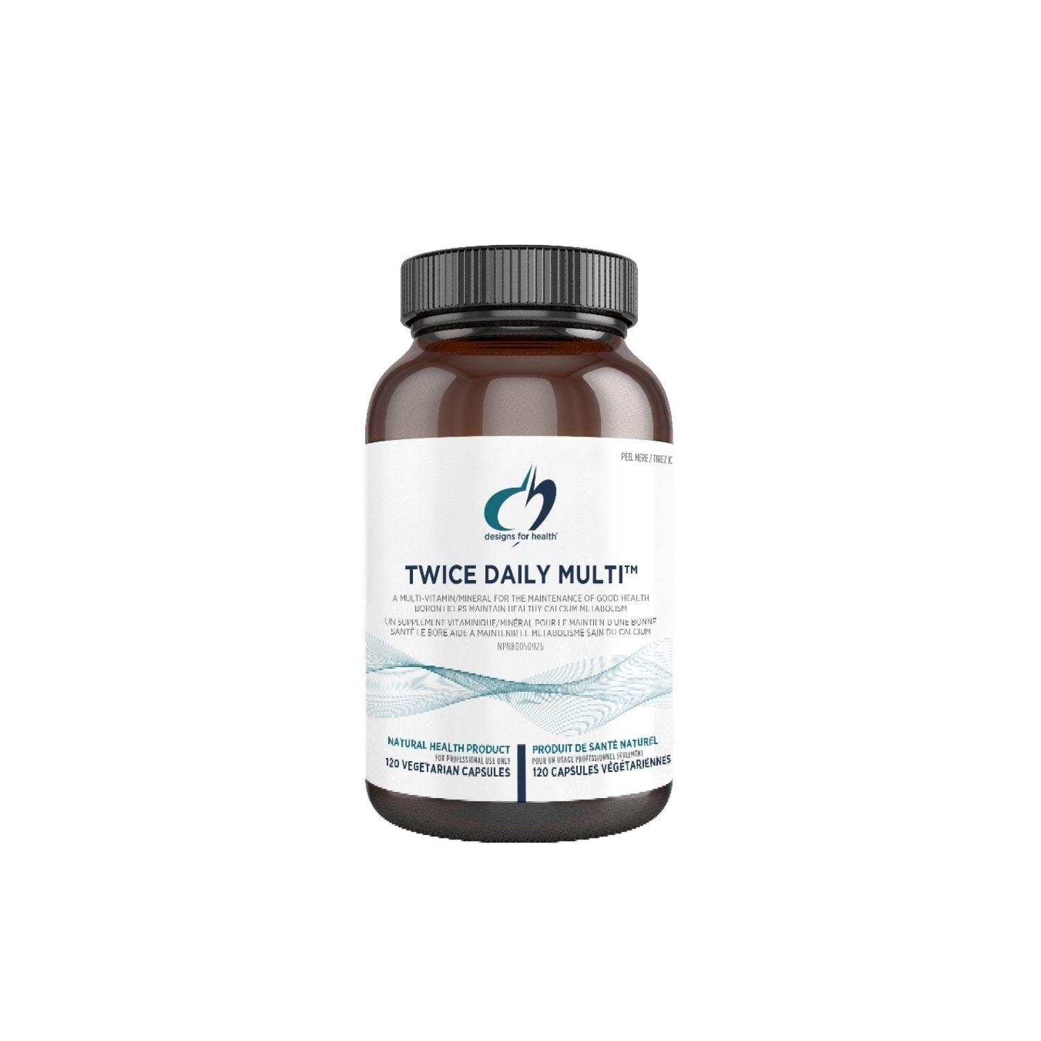 Designs for Health Twice Daily Multi™ 120 Capsules - Multi - Vitamin/Mineral Supplement, Source Of Antioxidants For Maintenance Of Good Health, Superior Absorption, Provide Greater Digestive Comfort - Nature's Source Inc