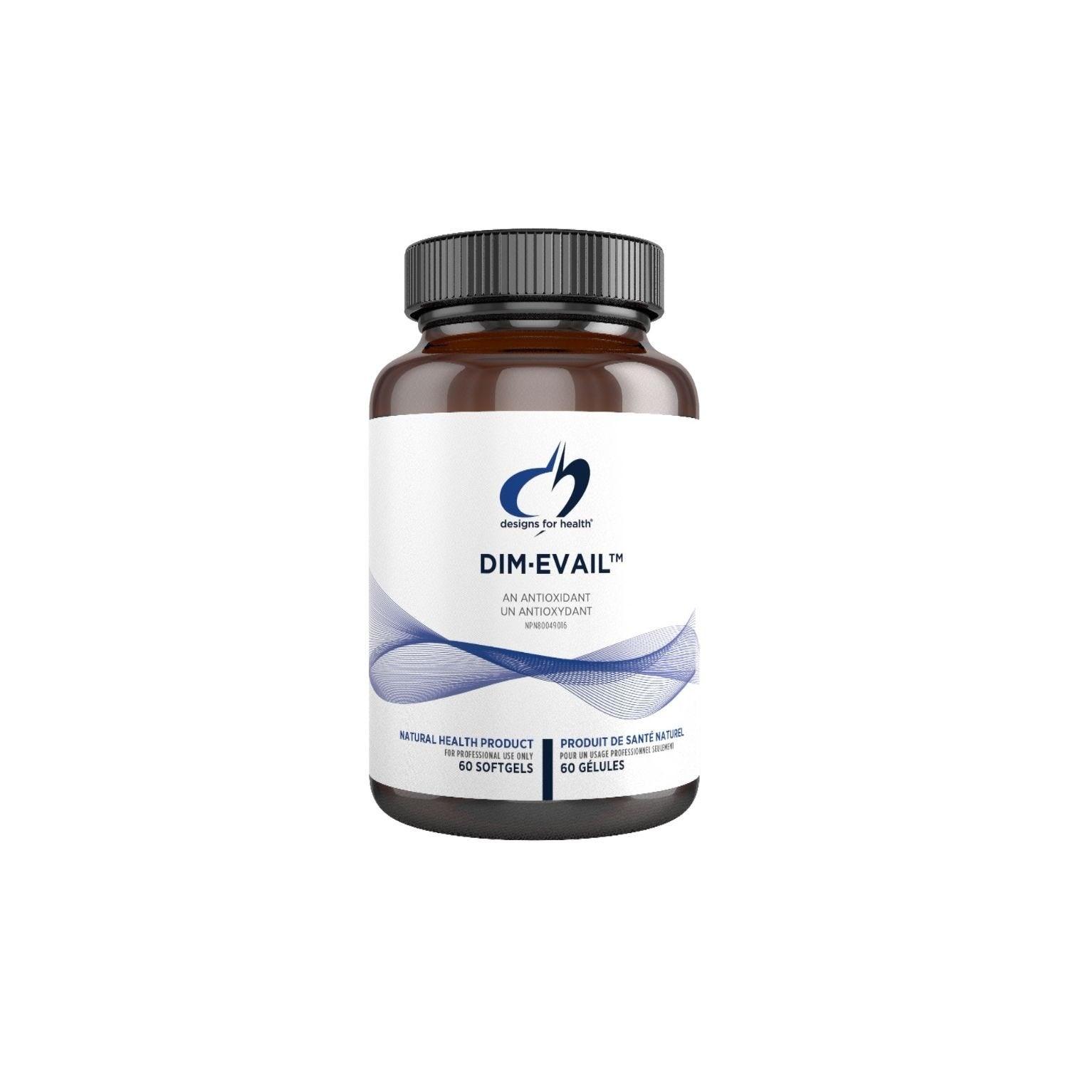 Designs for Health DIM - Evail™ 60 Softgels - An Antioxidants Helps Promote Healthy Estrogen Metabolism, Ensures Optimal Absorption, Promotes Inflammatory Responses - Nature's Source Inc