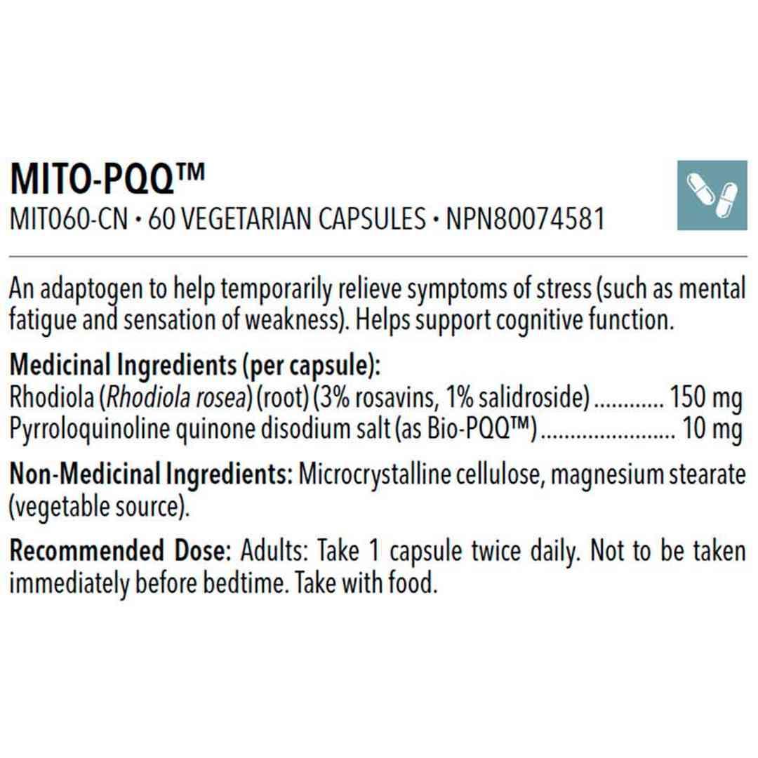 Designs for Health Mito - PQQ™ 60 Capsules - Helps Support Cognitive Functions, Promotes Energy Production, Support Healthy Stress Response And Healthy Aging, Promotes Mitochondrial Energy Production - Nature's Source Inc