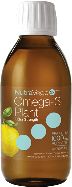 NutraVege 2x Omega 3 Lemom Extra Strength 200ml - Nature's Source Inc