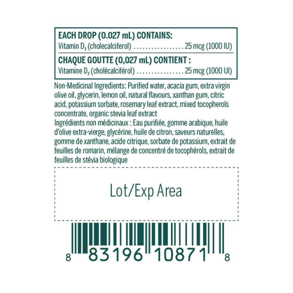 Genestra Brands D - Mulsion 1000 Lemon 30ml - Natural Lemon Flavored Vitamin Supplement, Support Muscles, Heart, Brain, Cells, Immune System, and Energy Levels - Nature's Source Inc