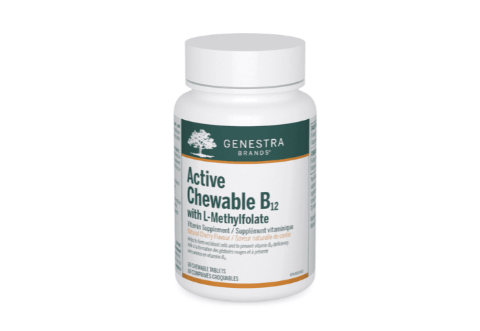 Genestra Brands Active Chewable B12 w - L - Methylfolate 60t - Nature's Source Inc