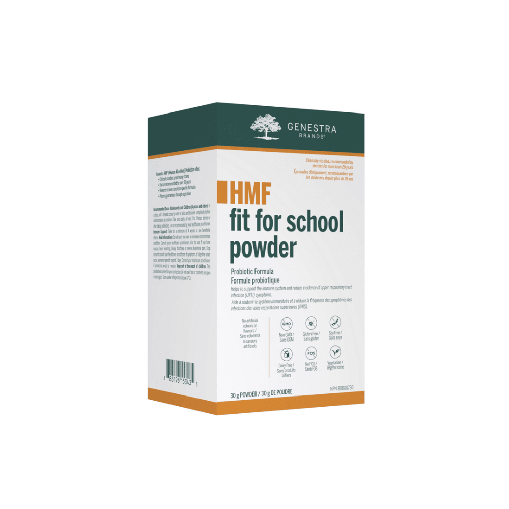 Genestra Brands HMF Fit for School 30g - Probiotic Strains and Vitamin C That Helps to Reduce Incidence of Upper Respiratory Tract Infection Symptoms in Children, Immune Support Formula - Nature's Source Inc