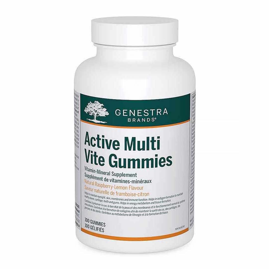 Genestra Brands Natural Raspberry - Lemon Active Multivitamins - 100 Gummies - Nature's Source Inc