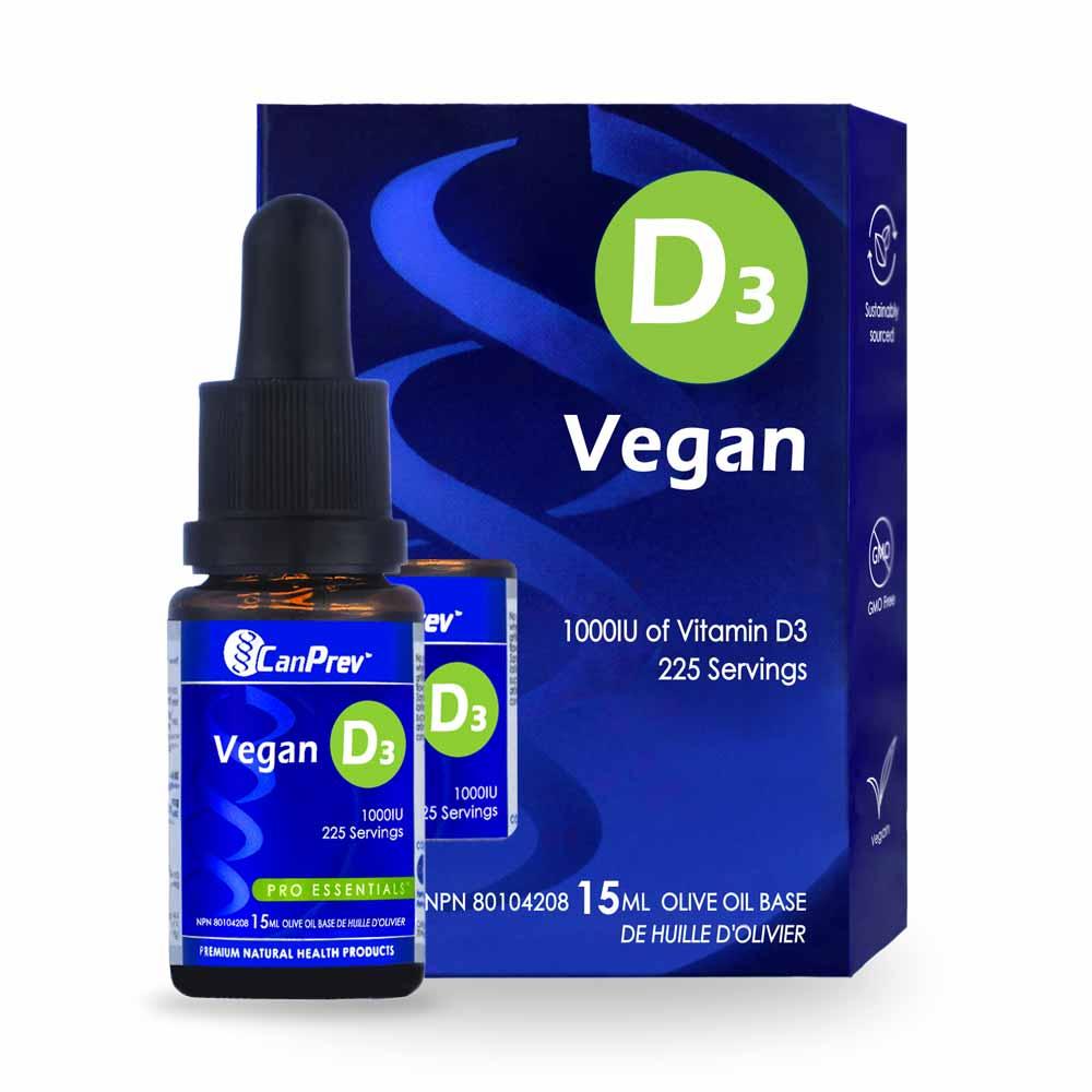 CanPrev D3 Drops 1000IU Vegan 15ml - Nature's Source Inc