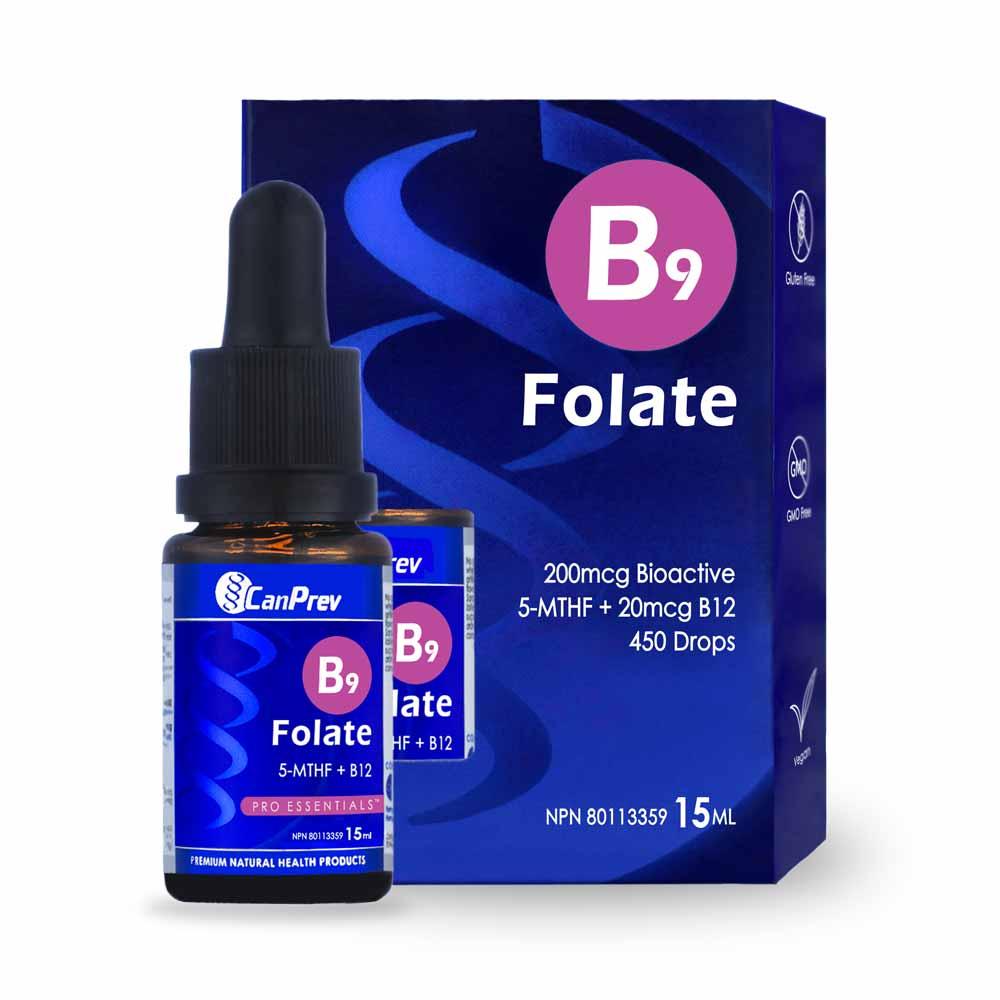 CanPrev B9 Folate 200mcg 15ml - Nature's Source Inc