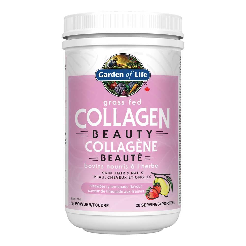 Garden of Life Strawberry Lemonade Grass Fed Collagen Beauty Powder - 270g - Nature's Source Inc