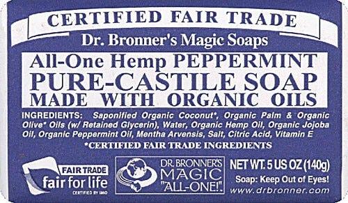 Dr. Bronner's Pure Castile Soap Peppermint 140g - Nature's Source Inc