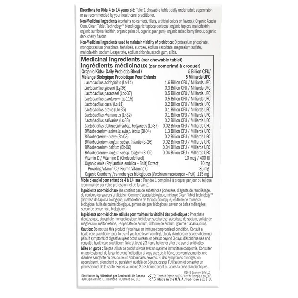 Garden of Life Dr. Formulated Probiotics Organic Kids+ 5 Billion 30 Veg - Caps - Nature's Source Inc