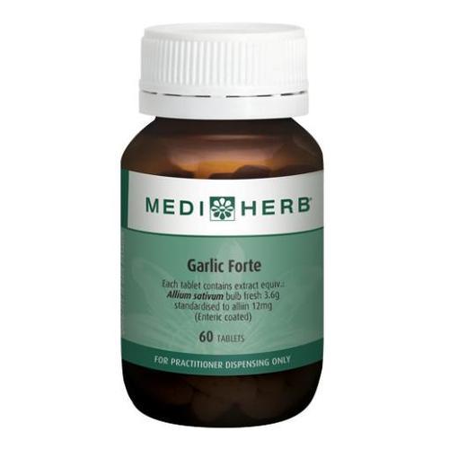 MediHerb Garlic Forte, 60 Tablets - Relieve the Symptoms of Upper Respiratory Tract Infections and Catarrhal Conditions, Maintain Cardiovascular Health in Adults - Nature's Source Inc
