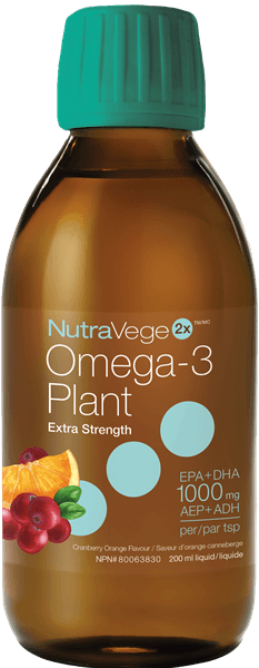 NutraVege Plant Based Omega 3 (Extra Strength) Cranberry Orange - 200ml - Nature's Source Inc