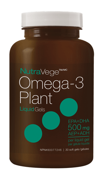 NutraVege Plant Based Omega 3 Liquid Gels (Fresh Mint) 30 Softgels - Nature's Source Inc