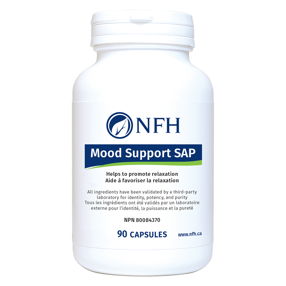 Nfh Mood Support Sap 90 Capsules - Help Relieve Nervousness and Anxiety by Eliciting Gaba Currents, Promote Relaxation, Healthy Mood Balance and Relieve Sleep Disturbances - Nature's Source Inc