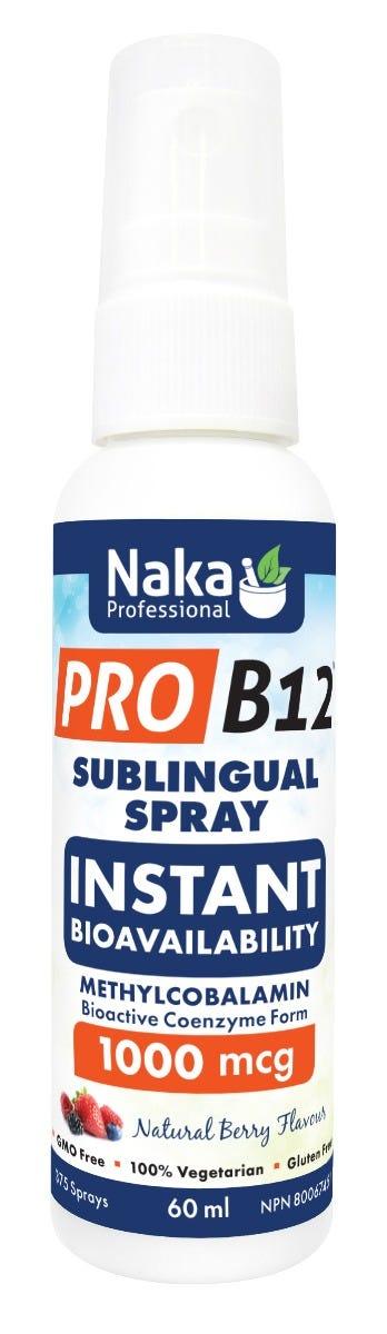 Naka Pro B12 1000 mcg Spray 60 ml - Nature's Source Inc