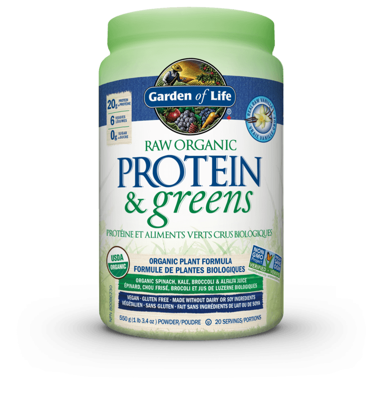 Garden of Life Raw Organic Protein & Greens Vanilla 550g - Nature's Source Inc