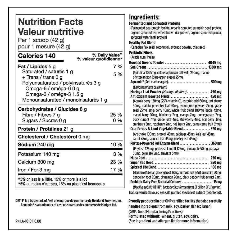 North Coast Naturals Vanilla Boosted Vegan All - In - One Protein - 840g - Nature's Source Inc