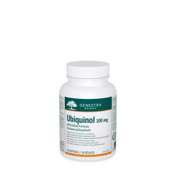 Genestra Brands Ubiquinol 100mg, 30 Softgels - Antioxidant, Coenzyme Q10, Reduced form of CoQ10, Supports Cardiovascular Health